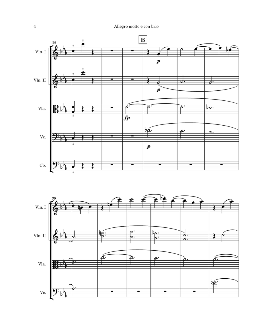 Piano Sonata No. 5 in c minor, Op. 10, No. 1, “Little Pathétique” String Orchestra scores gallery preview page 6