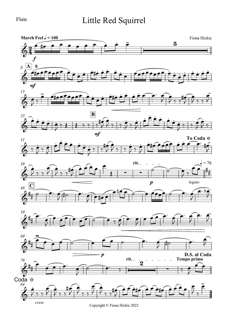 Little Red Squirrel: Wind Quintet Little Red Squirrel: Wind Quintet Woodwind Quintet scores gallery preview page 5