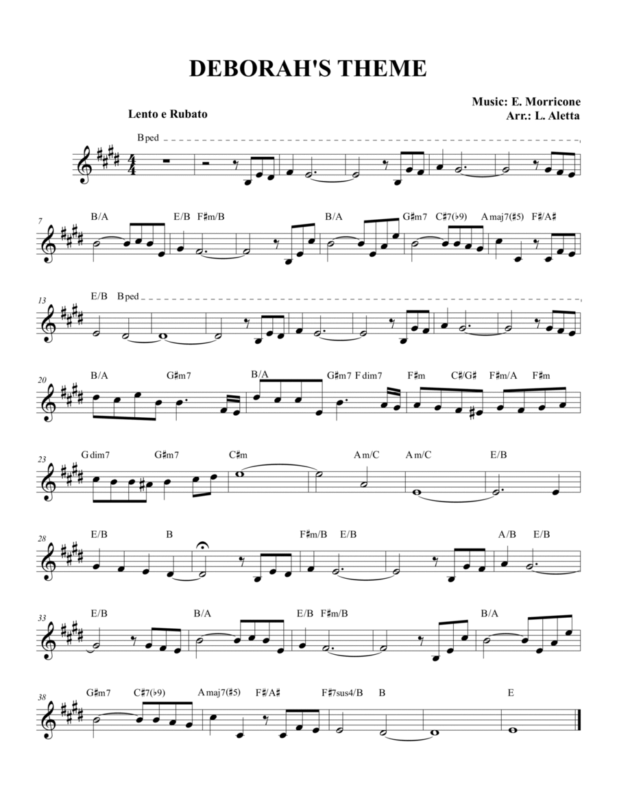 Deborah's Theme Piano scores gallery preview page 1