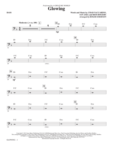 Glowing (arr. Roger Emerson) - Bass