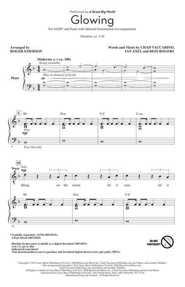 Glowing (arr. Roger Emerson)