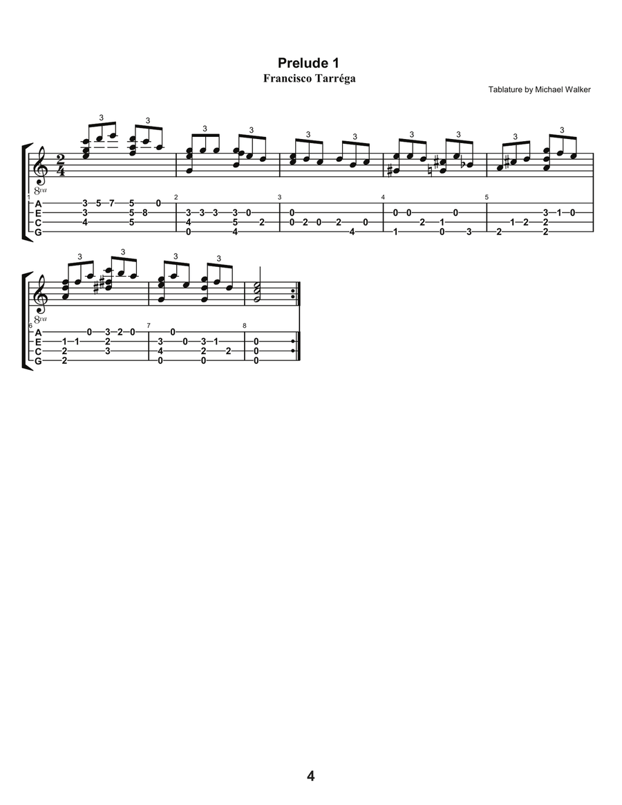 Francisco Tarréga: Pieces from the Romantic Era For Low G Ukulele Ukulele scores gallery preview page 6