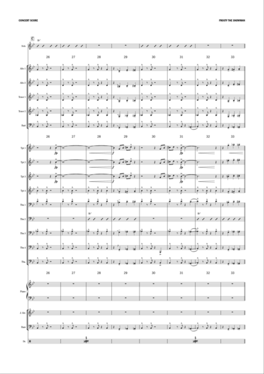 Frosty The Snowman Jazz Ensemble scores gallery preview page 4