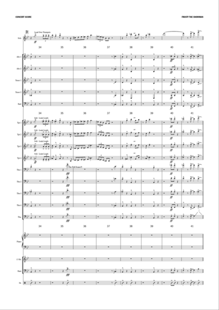 Frosty The Snowman Jazz Ensemble scores gallery preview page 5