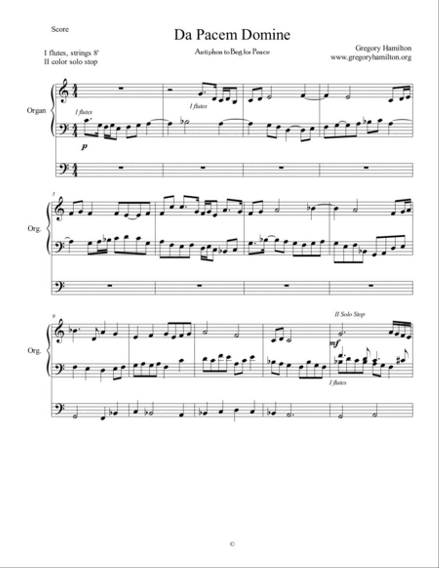 Peace Pieces Organ Solo scores gallery preview page 3