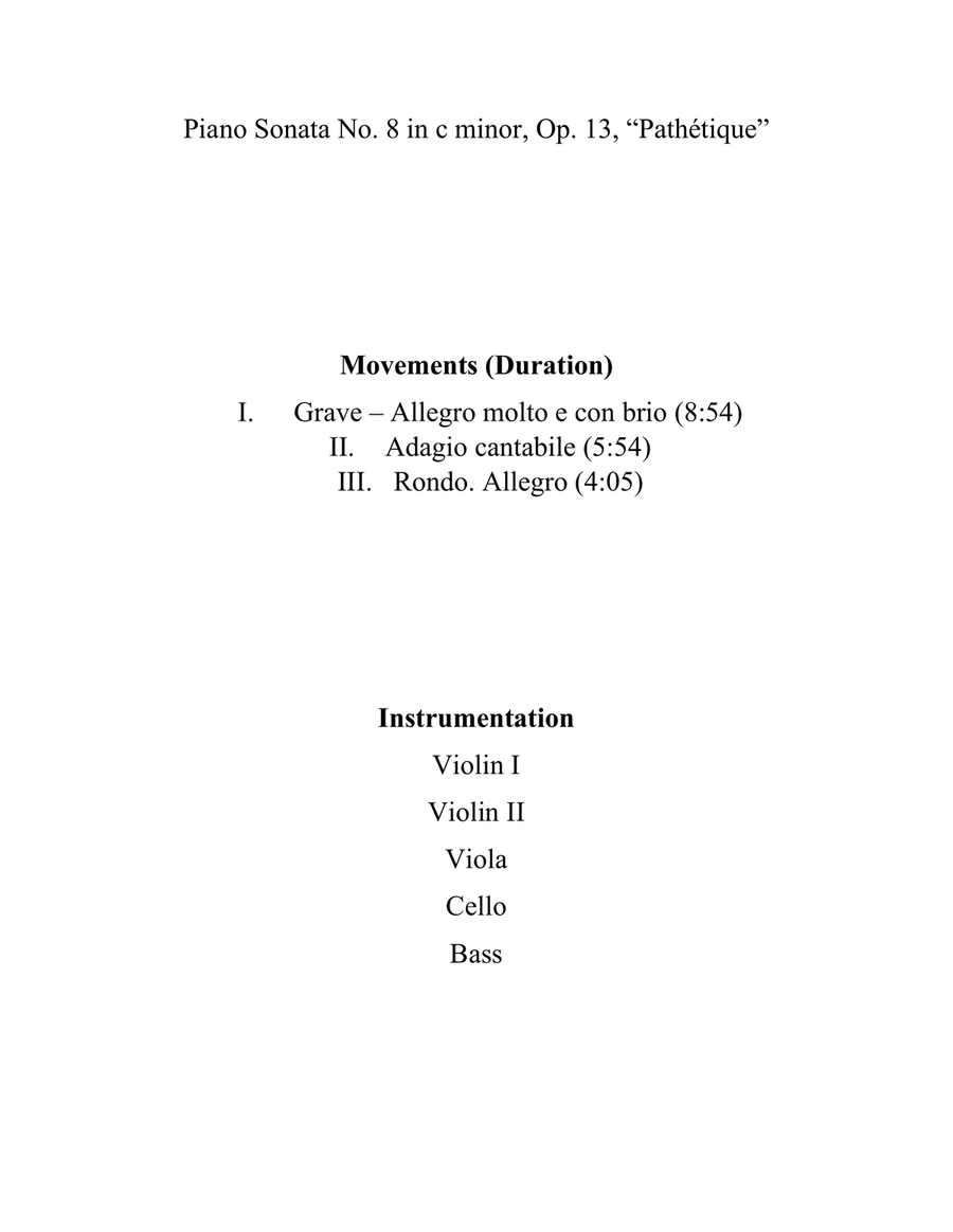 Piano Sonata No. 8 in c minor, Op. 13, 