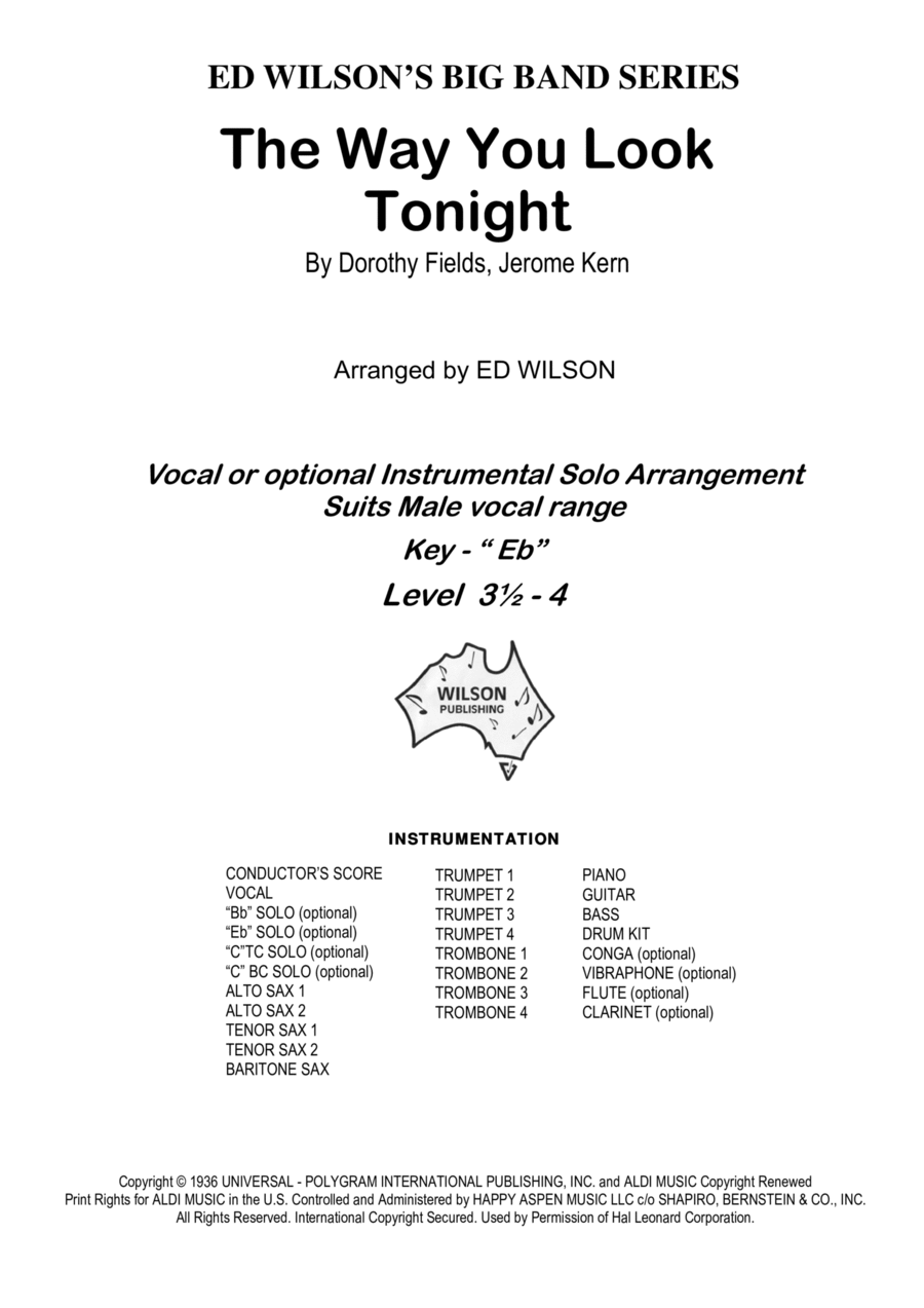 The Way You Look Tonight Jazz Ensemble scores gallery preview page 1