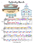 Radetzky March Easy Piano Sheet Music with Colored Notation mini preview