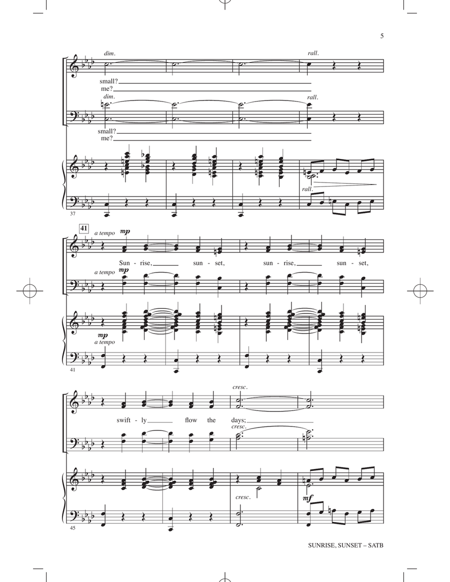 Sunrise, Sunset (from Fiddler On The Roof) (arr. John Leavitt) 4-Part scores gallery preview page 4