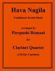 Hava Nagila for B Flat Clarinet Quartet