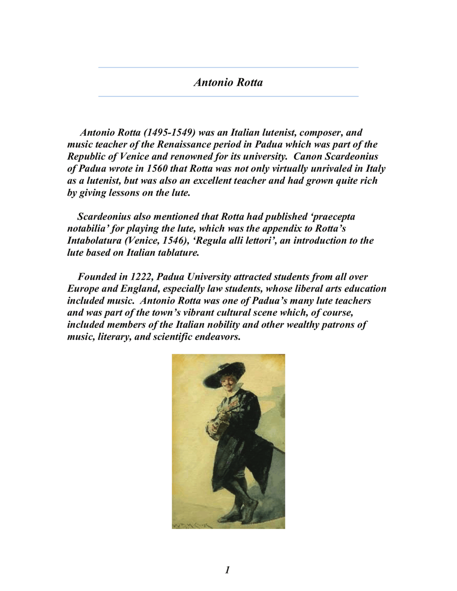 Antonio Rotta Intabolatura de Lauto Lute Music of the Renaissance for Low G Ukulele Lute scores gallery preview page 4