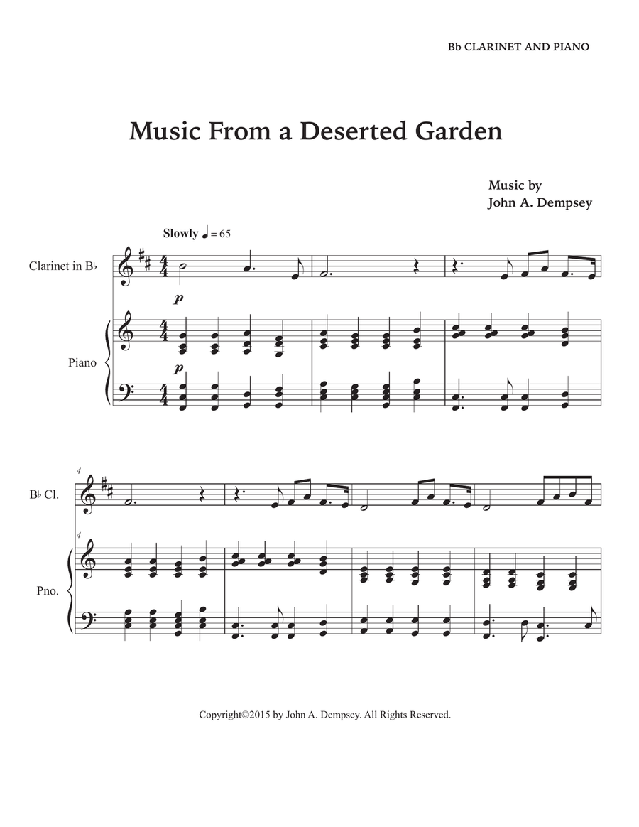 Music From a Deserted Garden (Clarinet and Piano) B-Flat Clarinet scores gallery preview page 5
