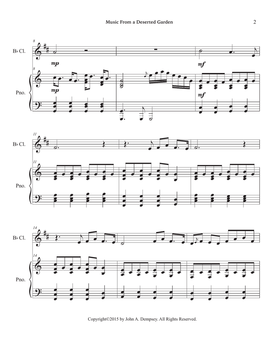 Music From a Deserted Garden (Clarinet and Piano) B-Flat Clarinet scores gallery preview page 6