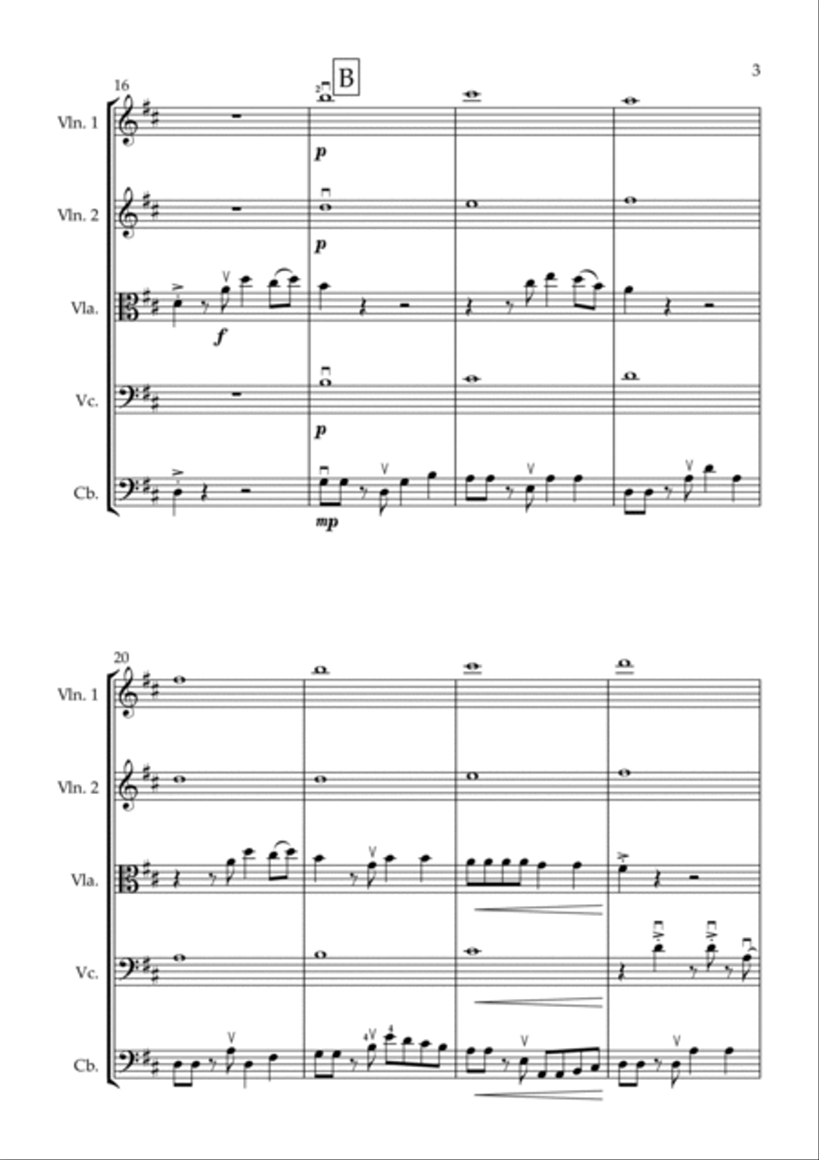 Feliz Navidad String Quintet scores gallery preview page 3