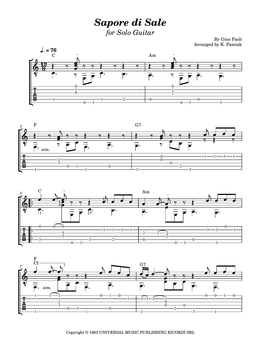 Sapore Di Sale Sapore Di Sale Acoustic Guitar scores gallery preview page 3