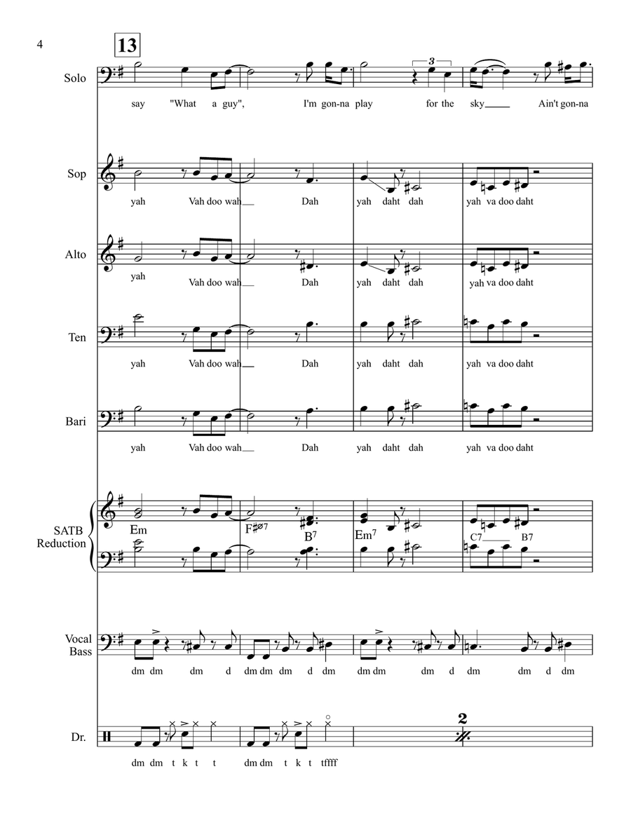 I'm Gonna Live Till I Die 4-Part scores gallery preview page 4