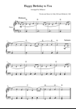 Happy Birthday to You Piano in G Easy Intermediate Chord