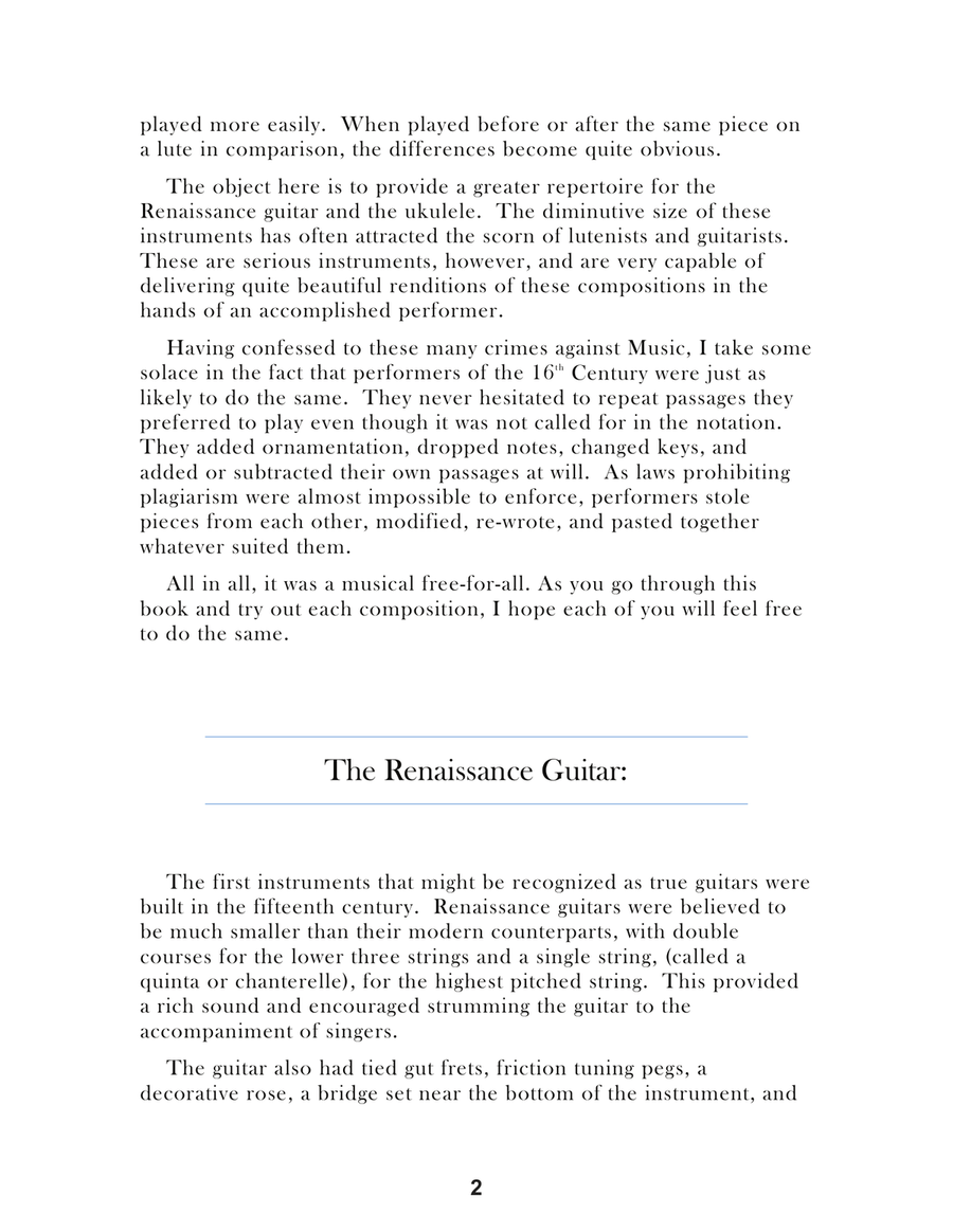 Domenico Bianchini: Lute Music of the Renaissance Arranged for Low G Ukulele Lute scores gallery preview page 4
