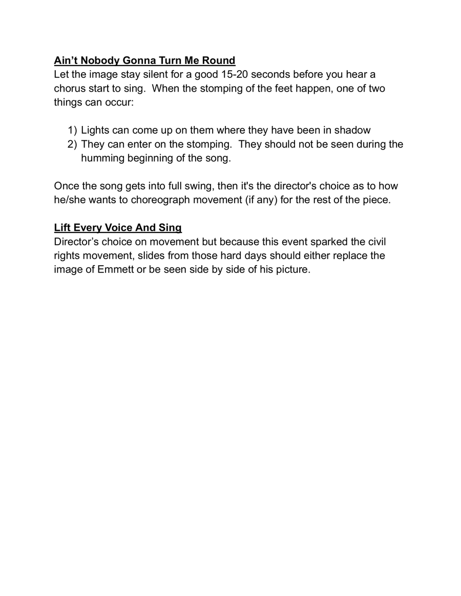 Emmett Till (10 Minute musical presentation) (SAB version) 3-Part scores gallery preview page 2
