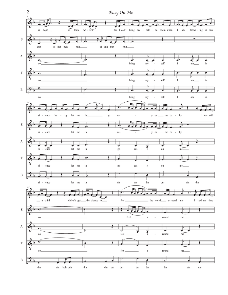 Easy On Me Easy On Me 4-Part scores gallery preview page 2