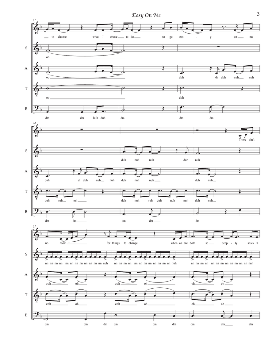 Easy On Me Easy On Me 4-Part scores gallery preview page 3
