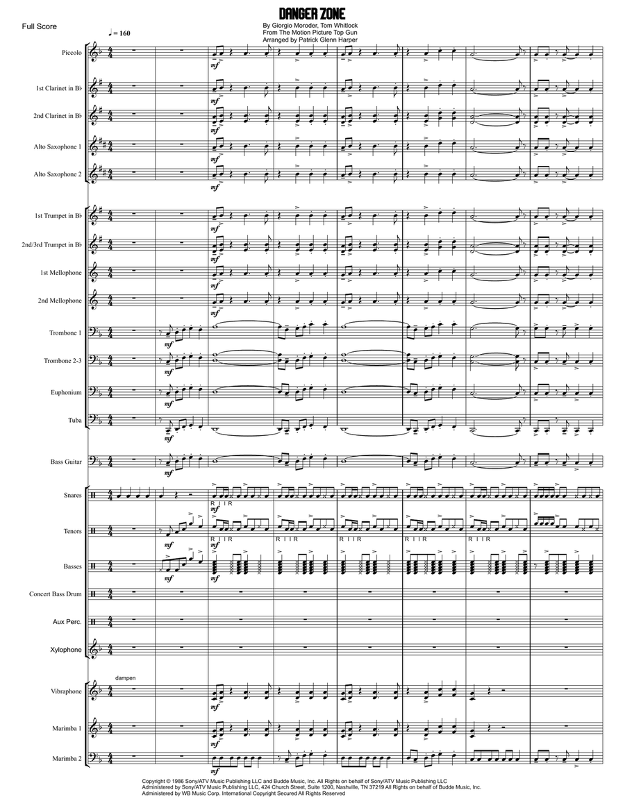 Danger Zone Danger Zone Marching Band scores gallery preview page 2