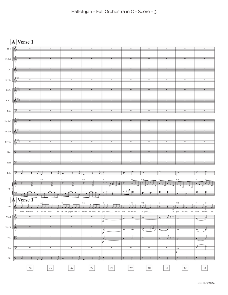 Hallelujah Full Orchestra scores gallery preview page 3
