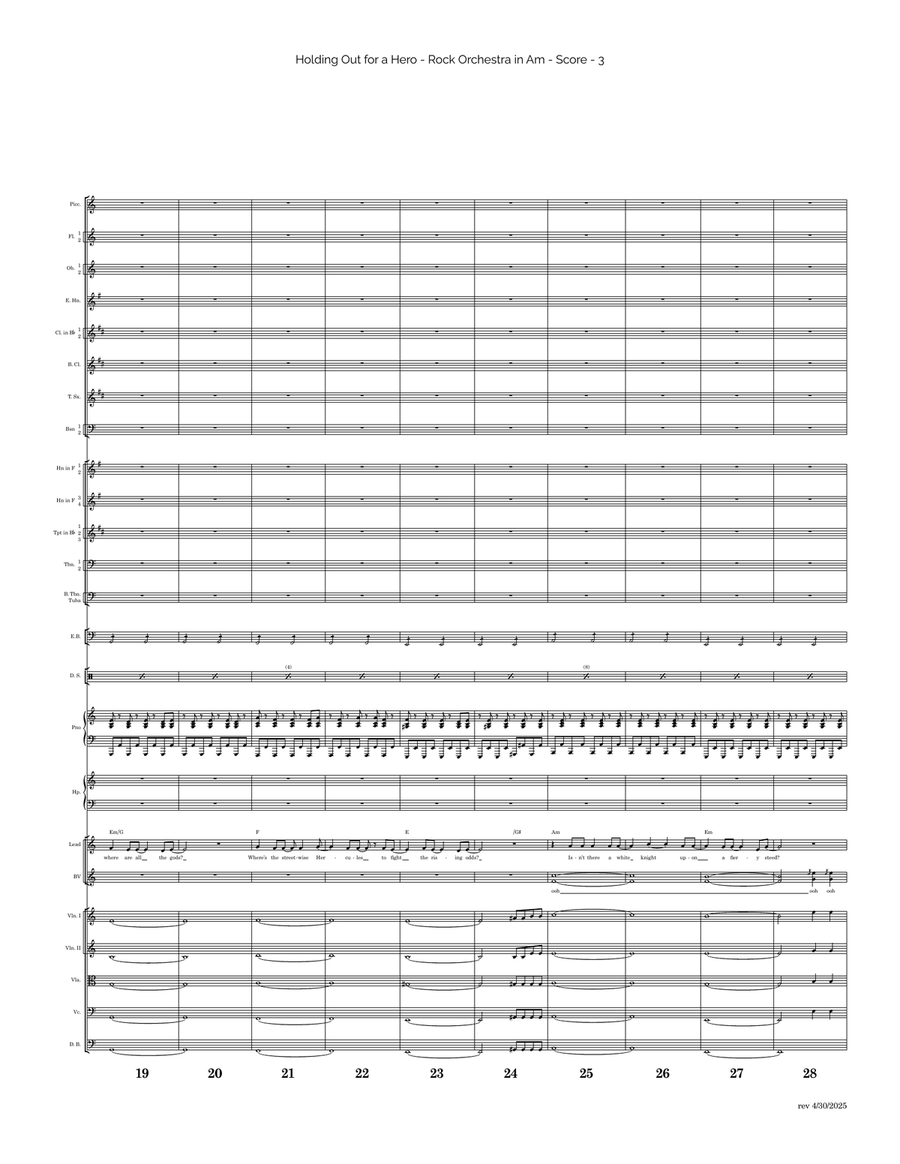 Holding Out For A Hero Full Orchestra scores gallery preview page 3
