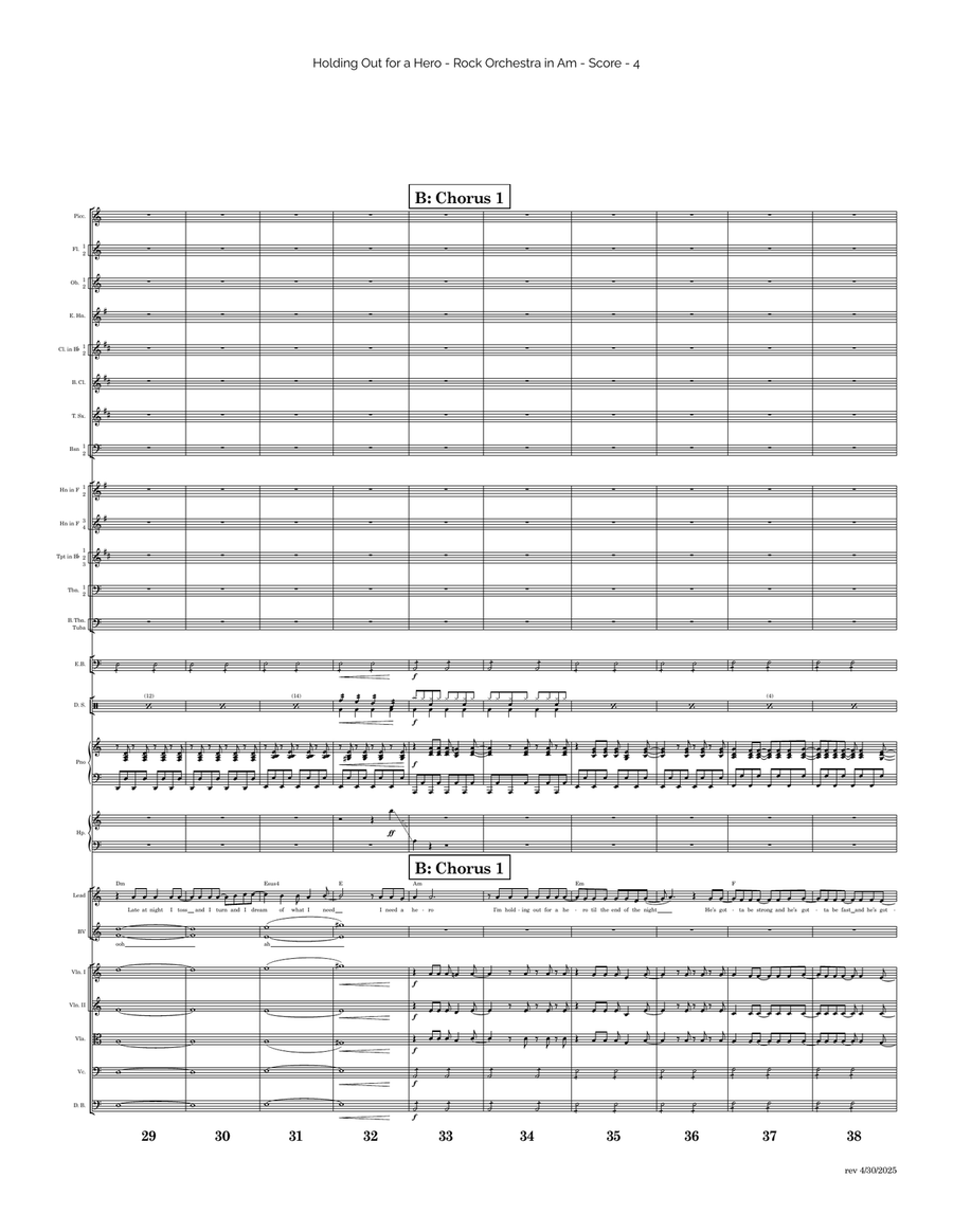 Holding Out For A Hero Full Orchestra scores gallery preview page 4