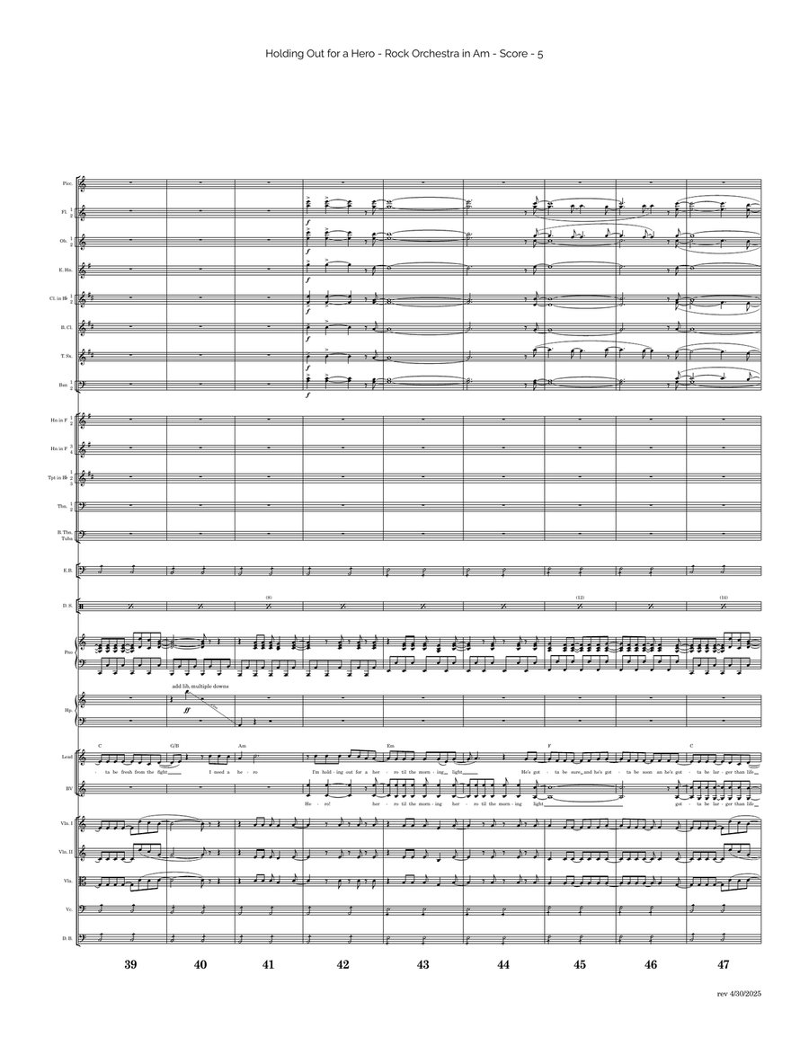 Holding Out For A Hero Full Orchestra scores gallery preview page 5