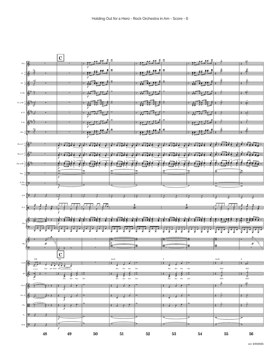 Holding Out For A Hero Full Orchestra scores gallery preview page 6