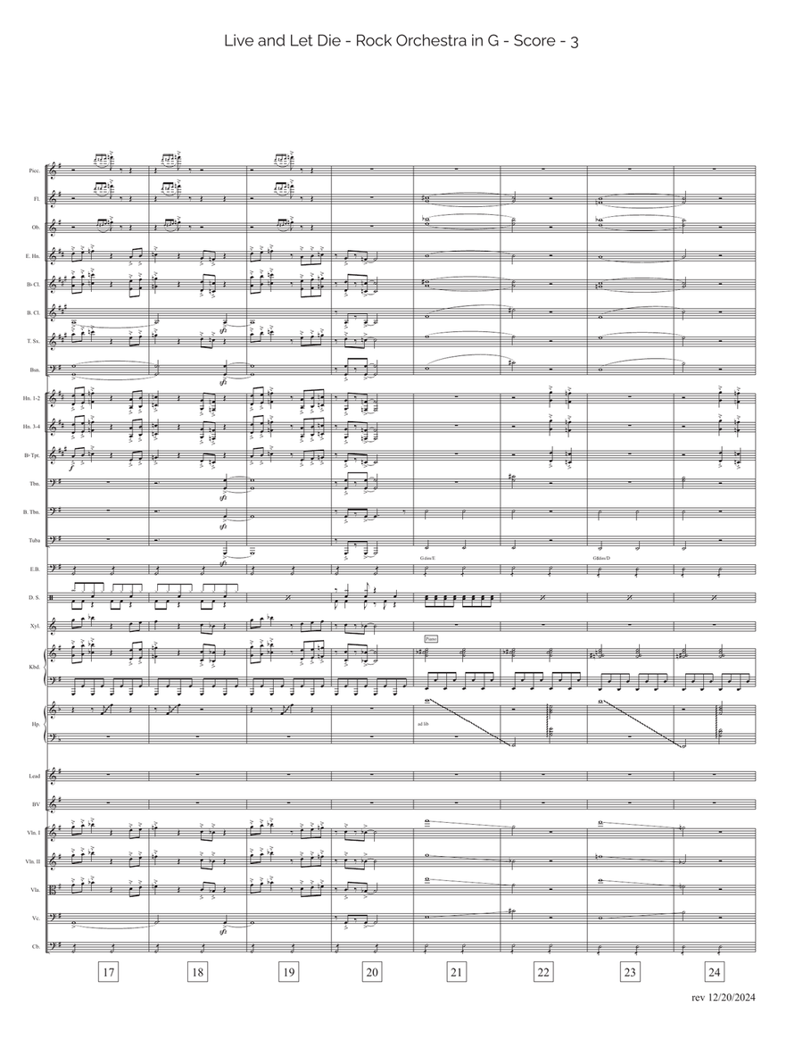 Live And Let Die Full Orchestra scores gallery preview page 3