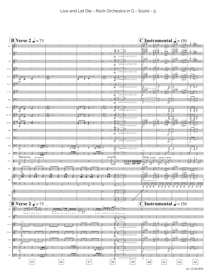 Live And Let Die Full Orchestra scores gallery preview page 5