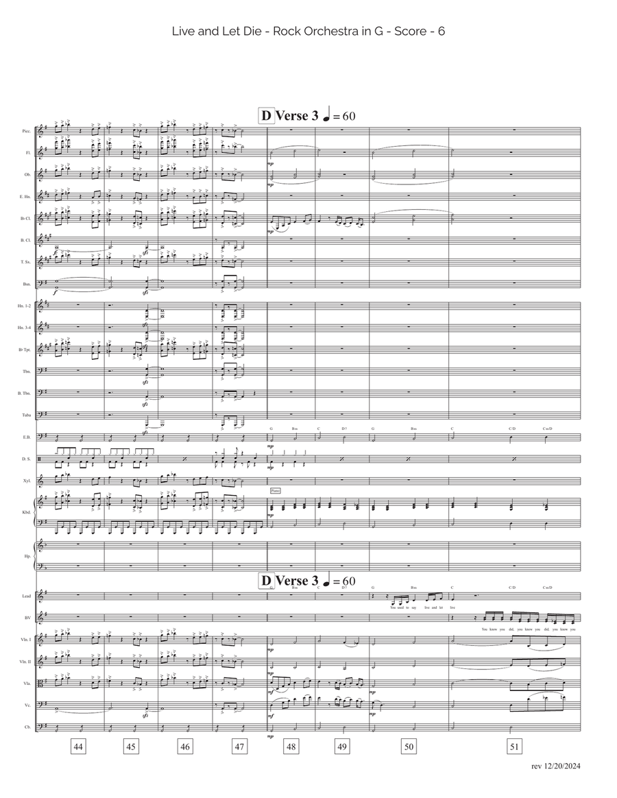 Live And Let Die Full Orchestra scores gallery preview page 6