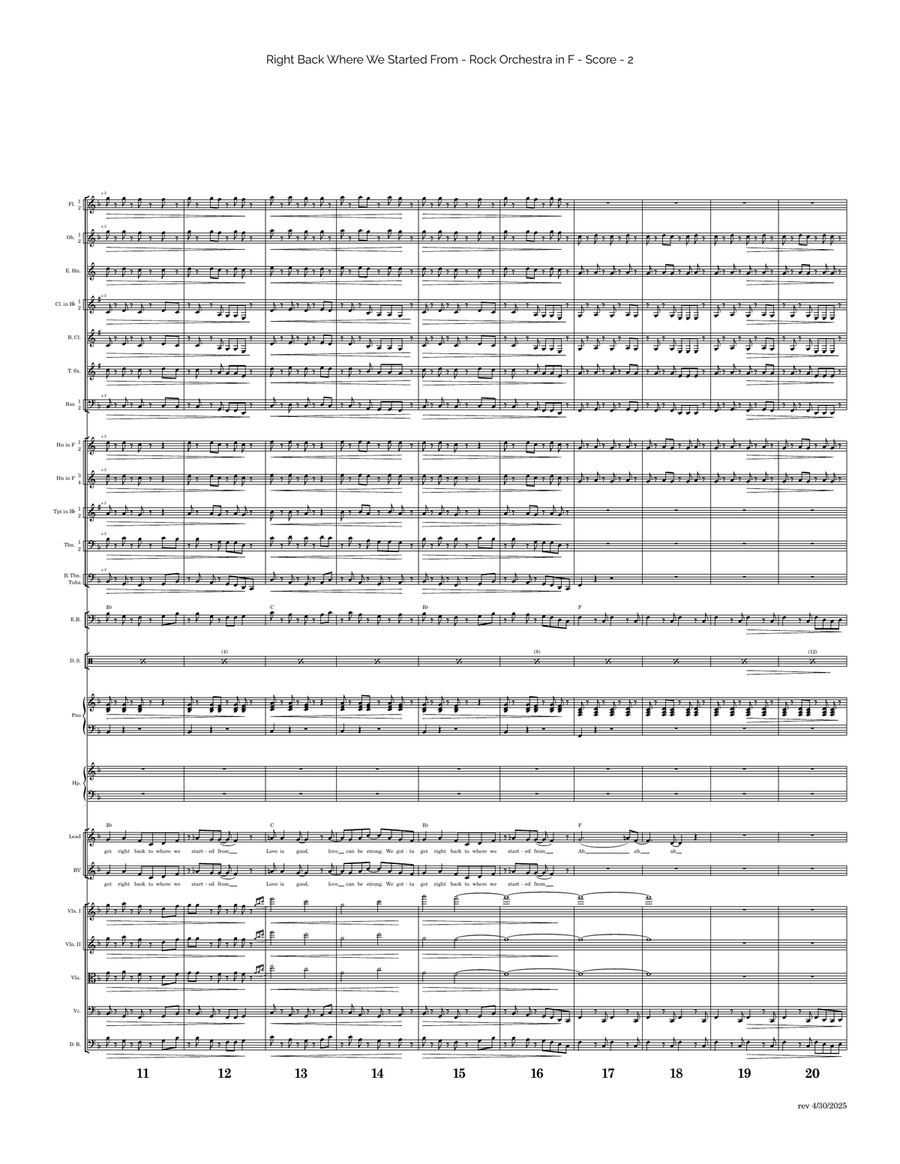 Right Back Where We Started From Full Orchestra scores gallery preview page 2
