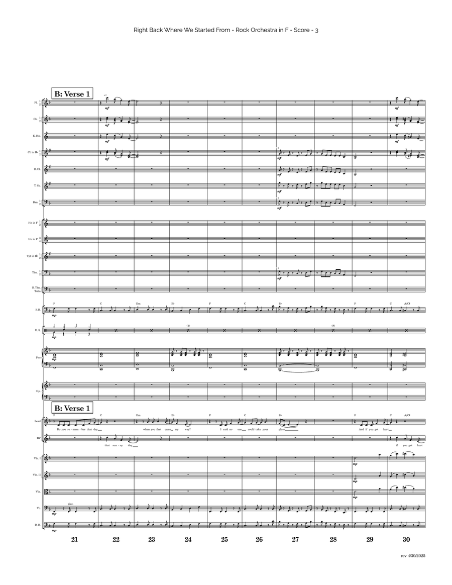 Right Back Where We Started From Full Orchestra scores gallery preview page 3