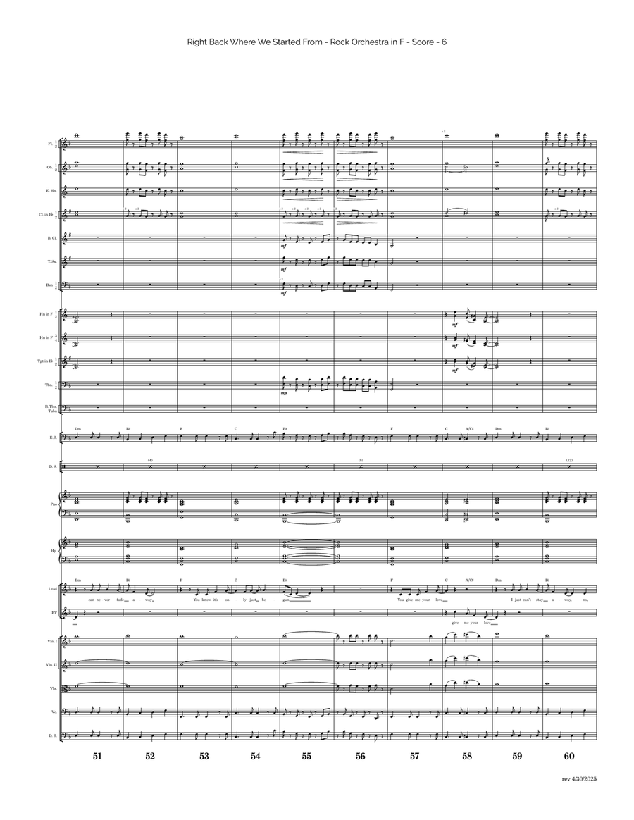 Right Back Where We Started From Full Orchestra scores gallery preview page 6