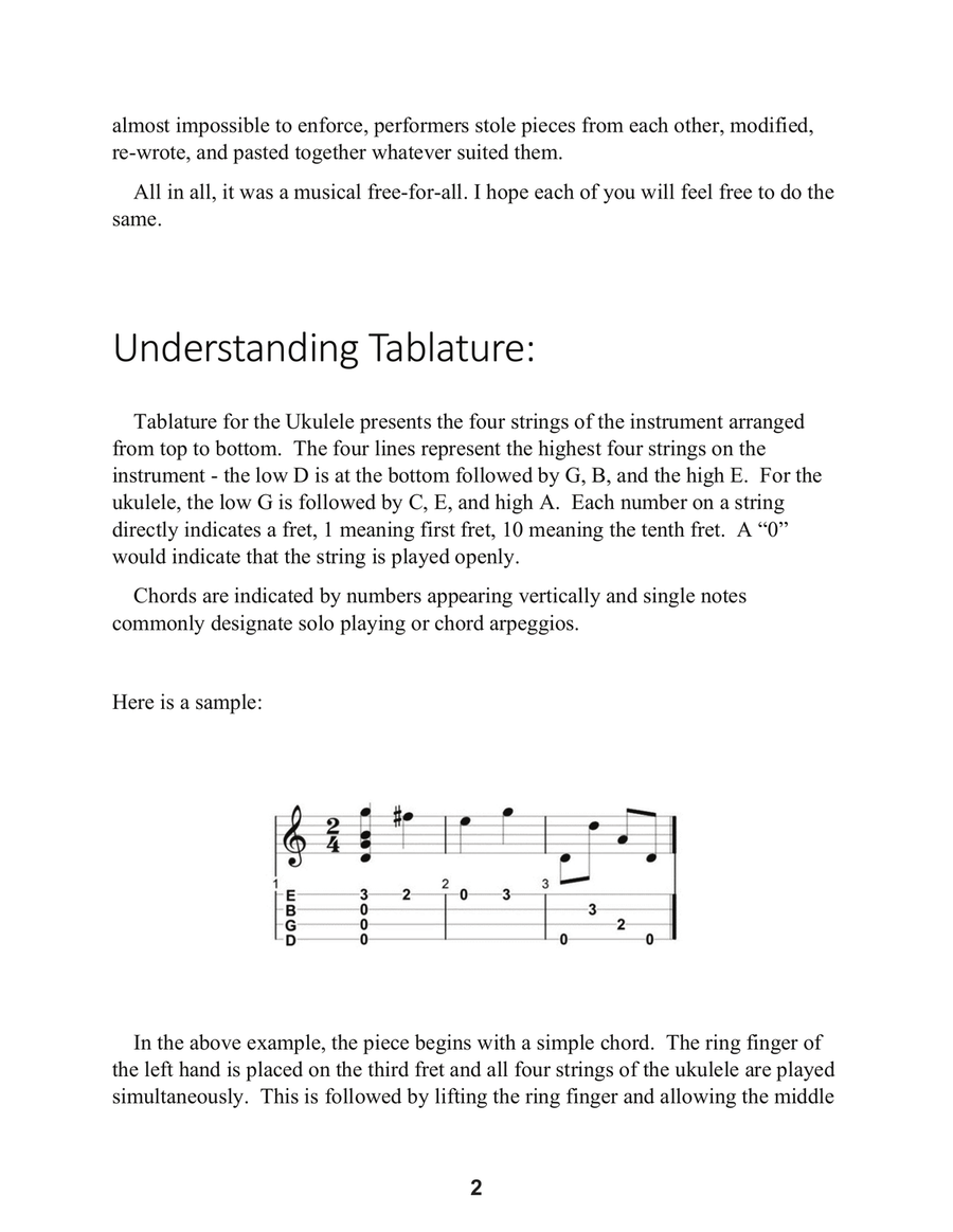 Pietro Paolo Borrono Songs and Dances From the Renaissance For Low G Ukulele Ukulele scores gallery preview page 3