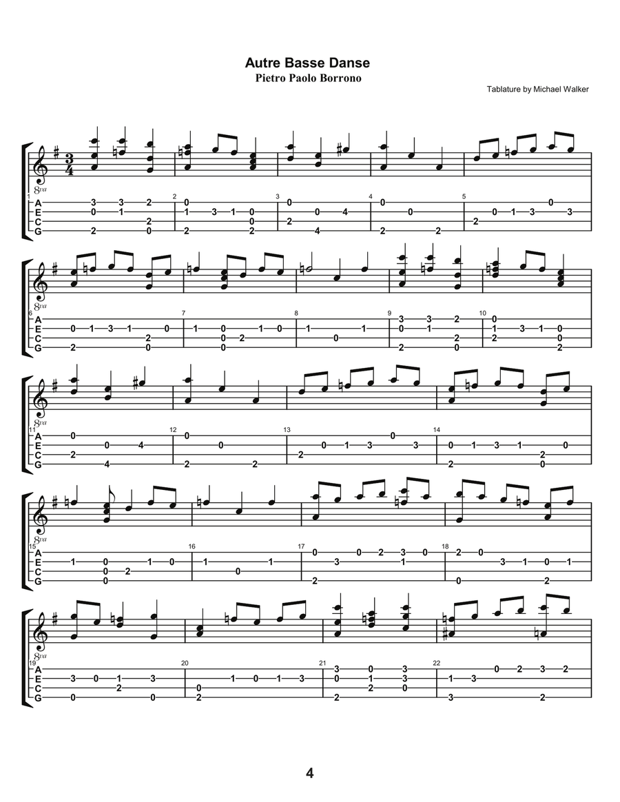 Pietro Paolo Borrono Songs and Dances From the Renaissance For Low G Ukulele Ukulele scores gallery preview page 5