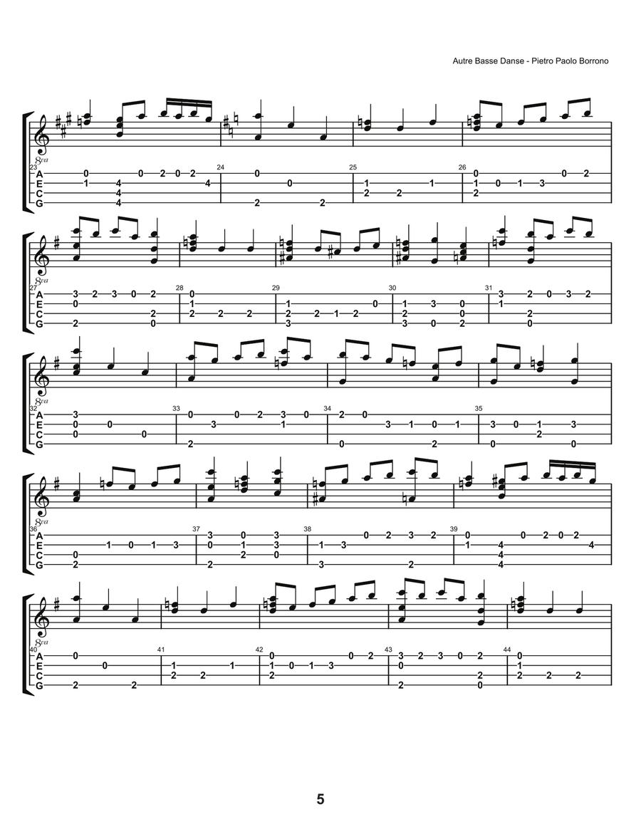 Pietro Paolo Borrono Songs and Dances From the Renaissance For Low G Ukulele Ukulele scores gallery preview page 6