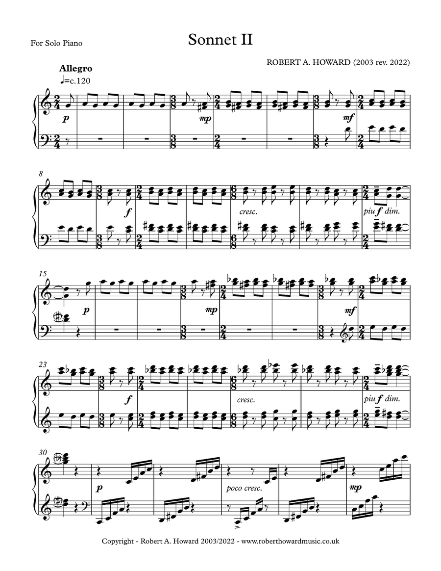 Sonnet II Piano Method scores gallery preview page 2