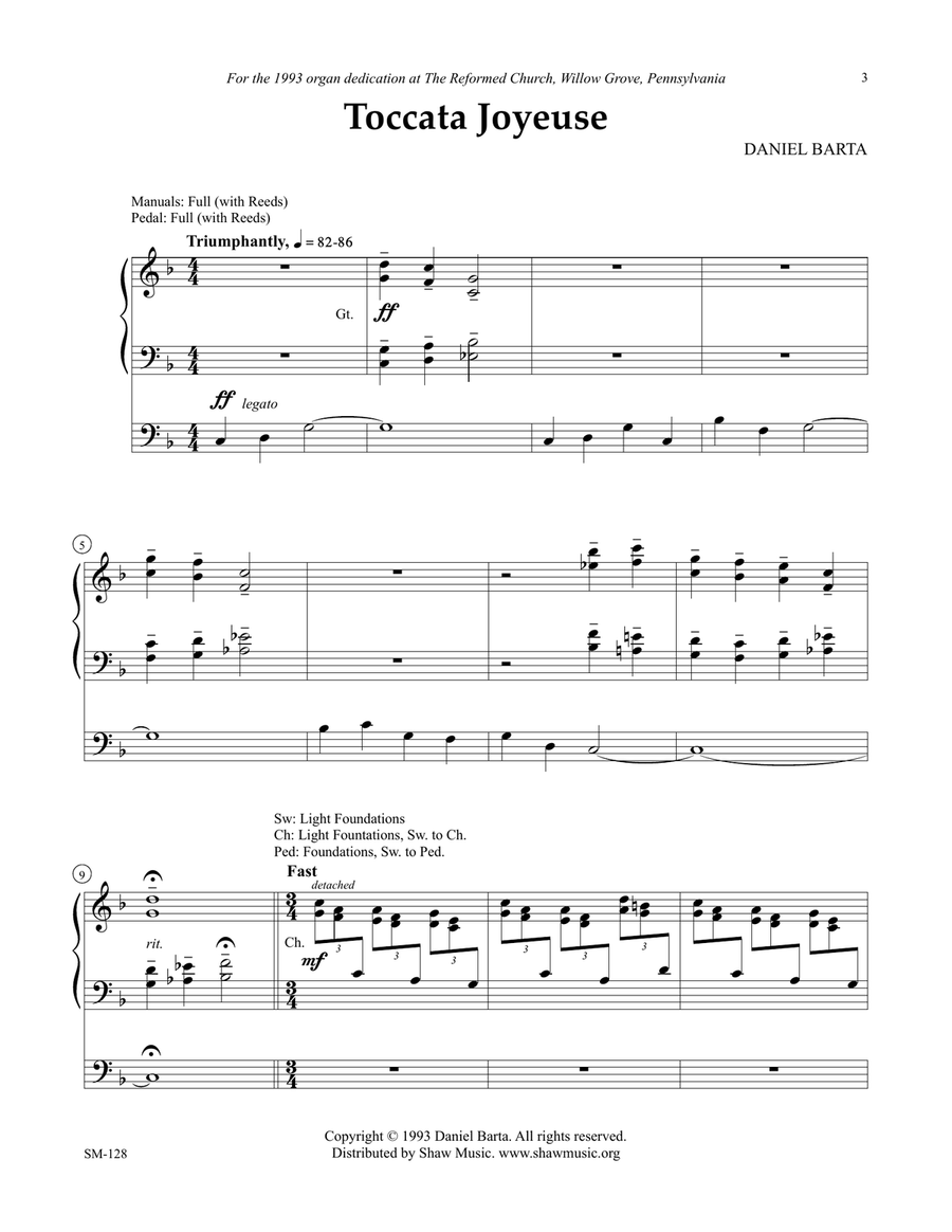 Toccata Joyeuse Organ Solo scores gallery preview page 3