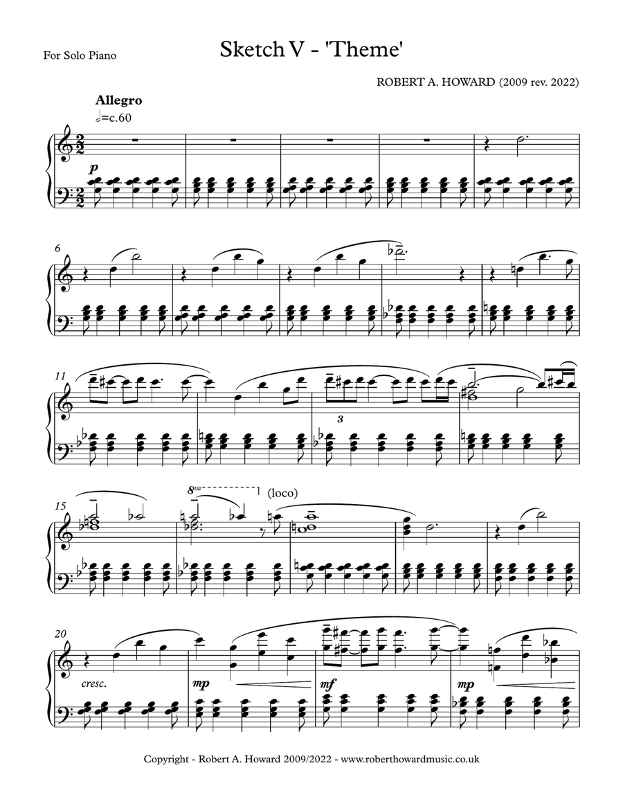 Sketch V - 'Theme' Piano Method scores gallery preview page 2
