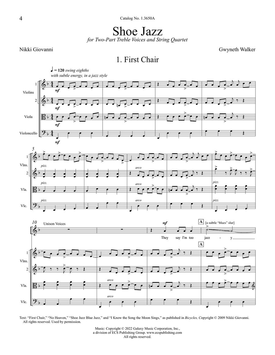 Shoe Jazz (Downloadable String Quartet Full Score) Choir scores gallery preview page 5