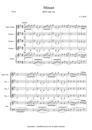 Minuet BWV anh 116