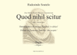 Quod nihil scitur (Tribute to Francisco Sanchez 'The sceptic') (Organ)
