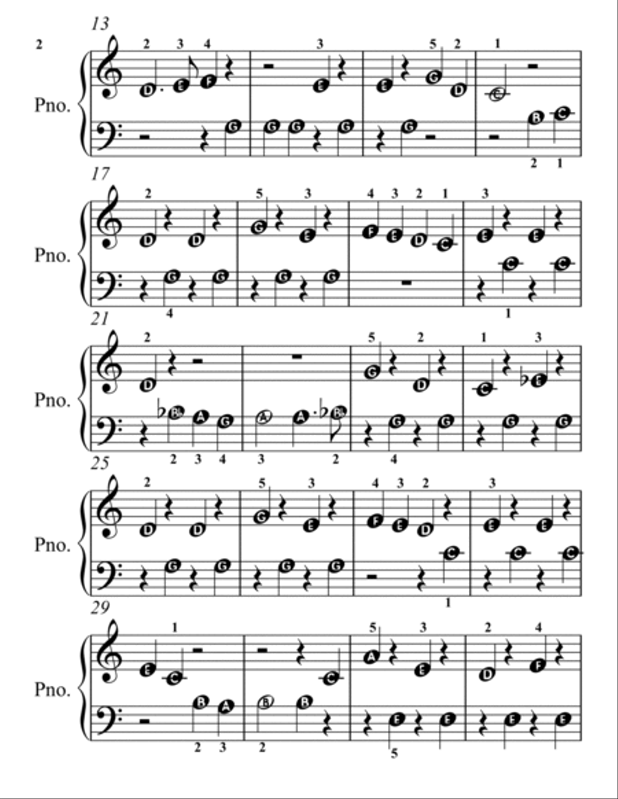 Raindrop Prelude Opus 28 Number 15 Beginner Piano Sheet Music with Colored Notes Piano Method scores gallery preview page 2
