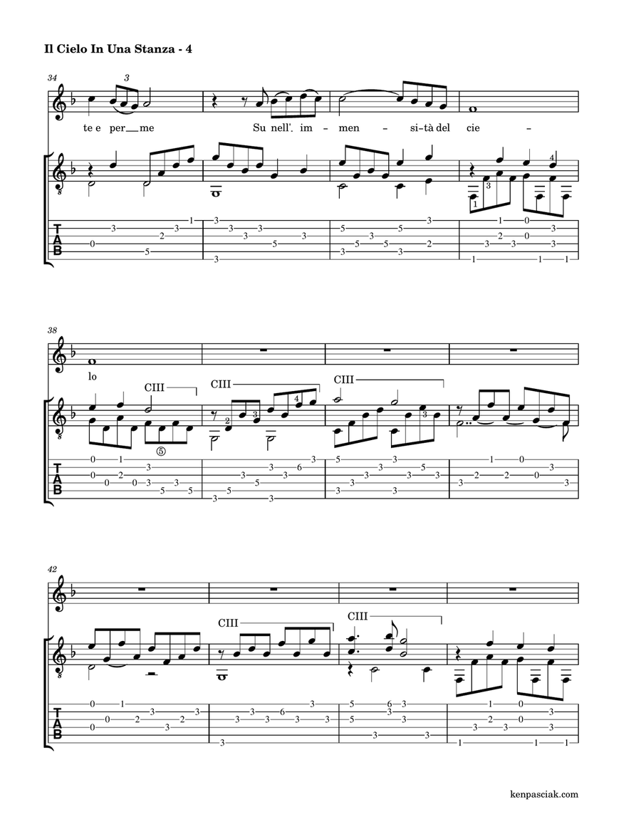 Il Cielo In Una Stanza Il Cielo In Una Stanza Acoustic Guitar scores gallery preview page 6