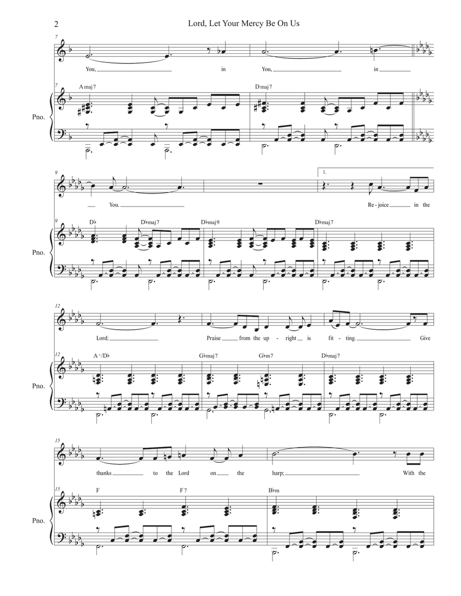 Lord, Let Your Mercy Be On Us (Psalm 33) (Vocal solo - Low Key) Piano, Vocal scores gallery preview page 2