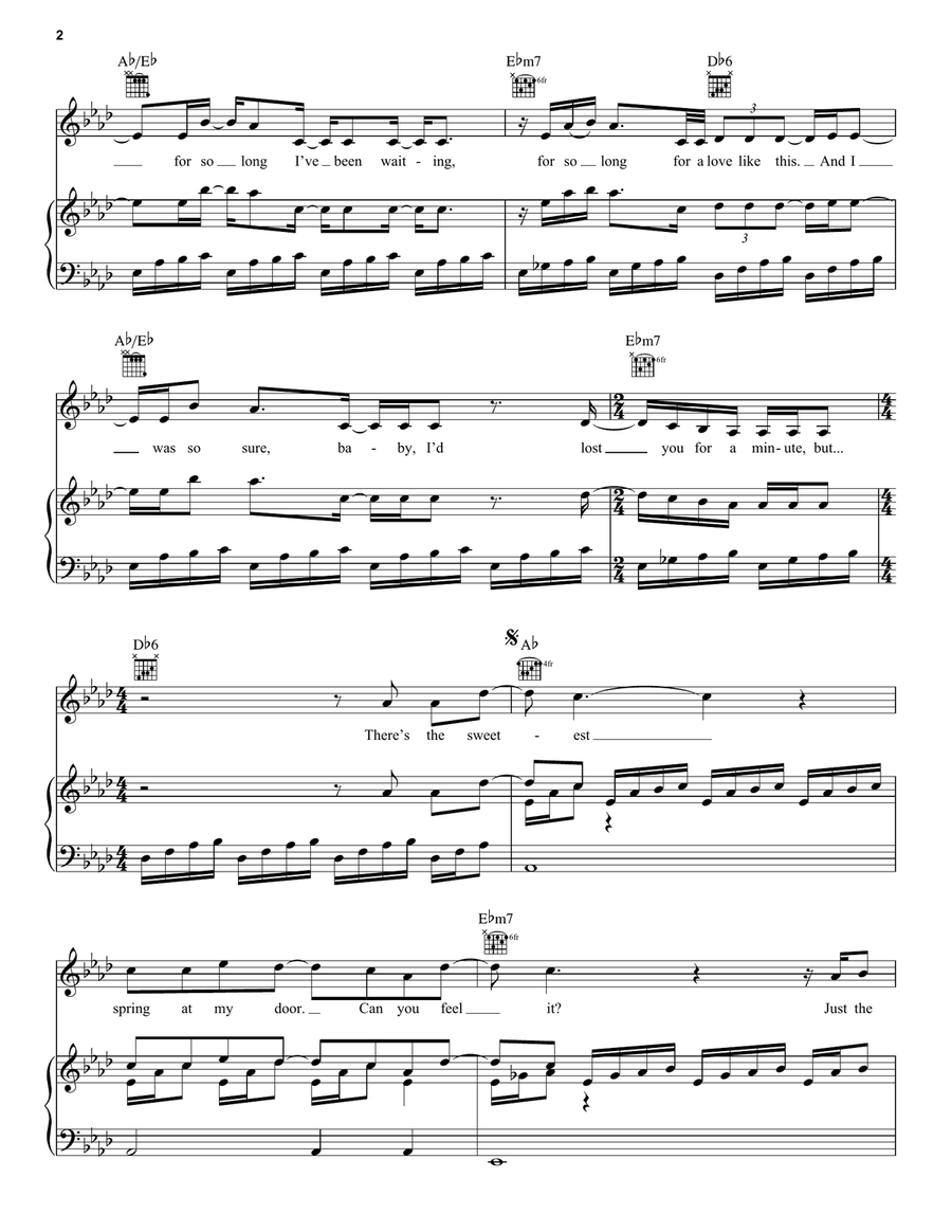 Quietly Yours (from Persuasion) Piano, Vocal, Guitar scores gallery preview page 2